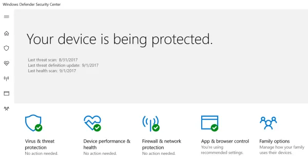 Windows Defender protects your PC