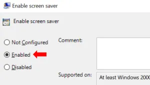 enable screen saver